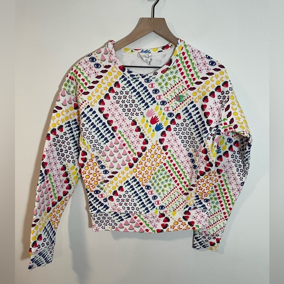 Champion Tops - Champion x Susan Alexandra Fruit Eye Moon Reverse Weave Crewneck Sweatshirt XS